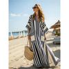 European, American Y Bohemian fashion women's clothing casual vacation D printed beach Kaftan cardigan long dress