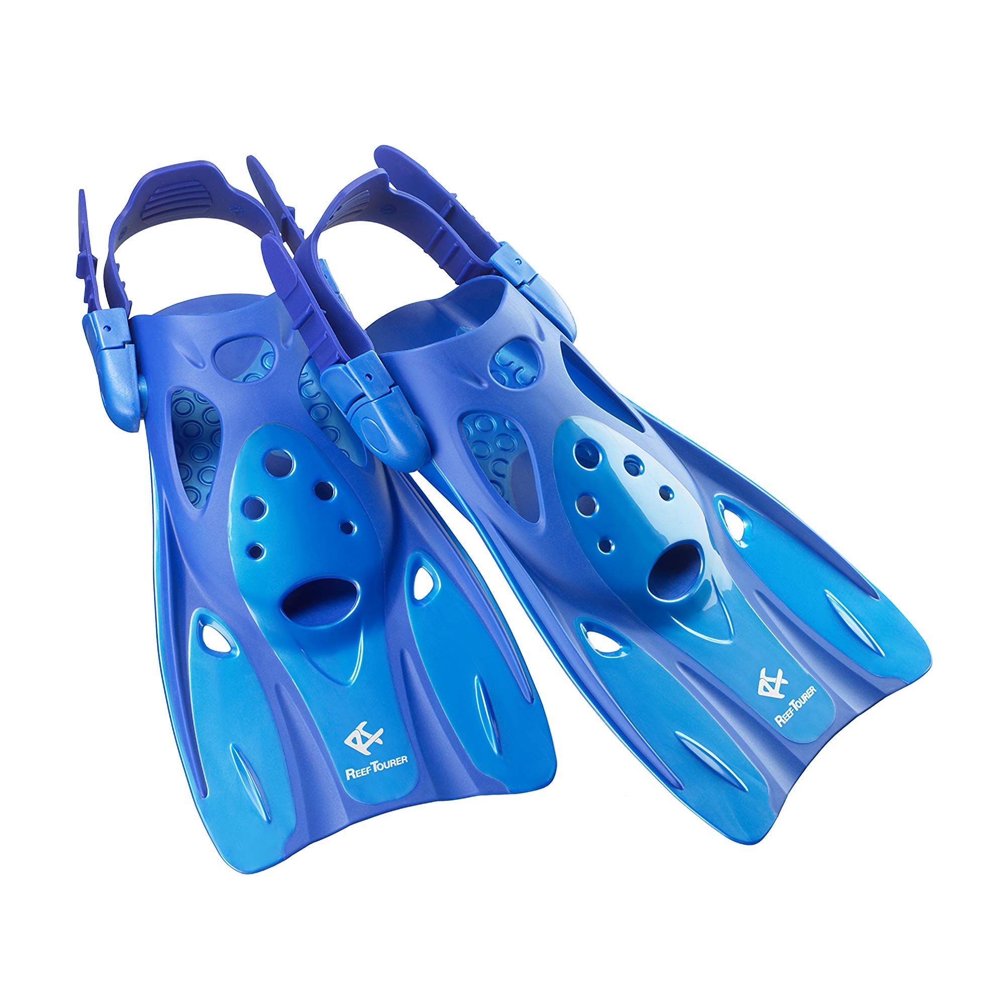 

REEF TOURER Snorkeling Fins, Strap Fins, Blue, Large, RF0106