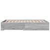 Vidaxl Bed Frame with Drawers, Sonoma Grey Oak, 120X190 Cm