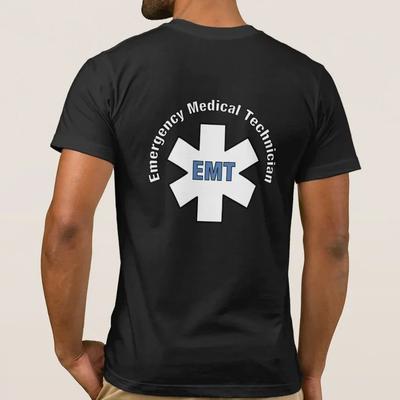 T-shirt Paramédical d'Urgence EMT Symbole Étoile de Vie 100% Coton Col Rond Manches Courtes Été Décontracté T-shirt Homme Taille S3XL