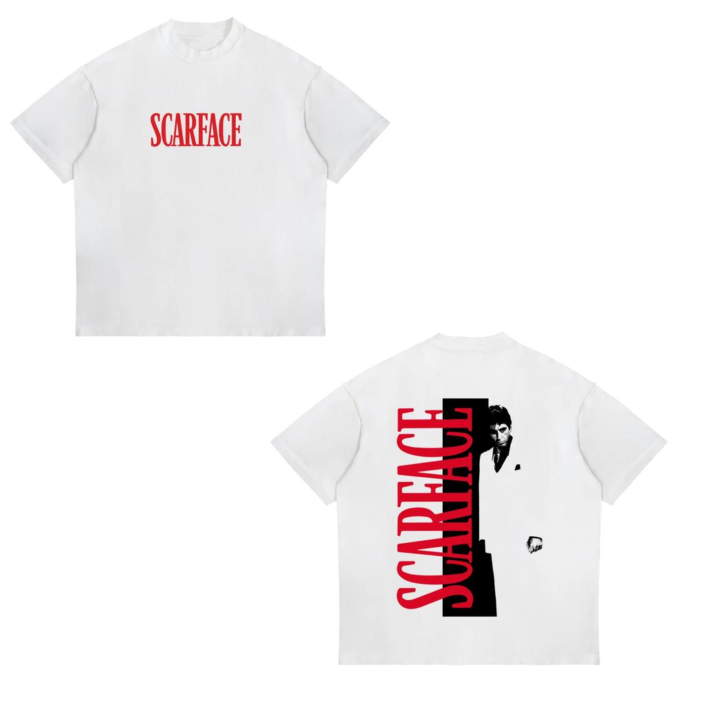2025 Summer Scarface Al Pacino Movie Joint European and American Trend Loose Unisexs and Womens TShirts Classic Movie EleUnisexts