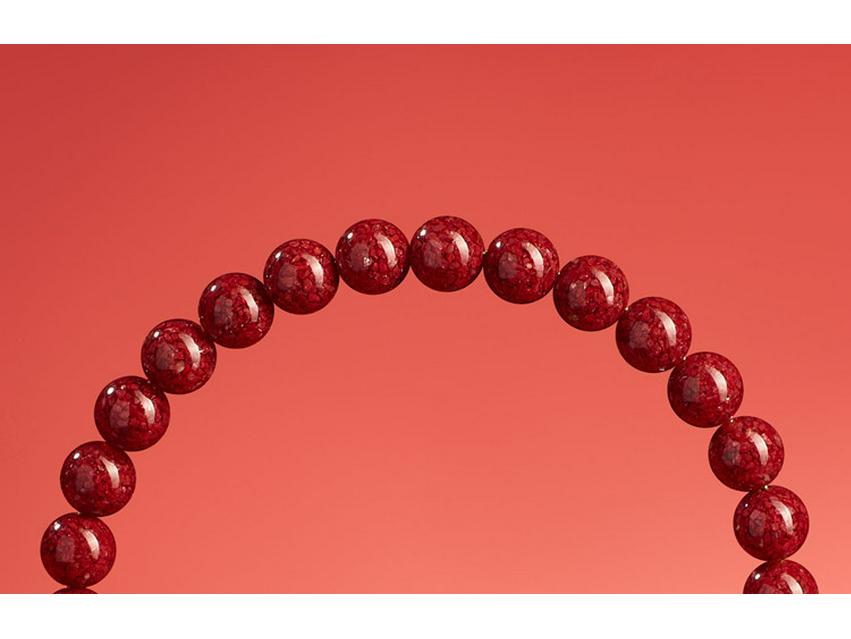 Guizhou Tongren Fully Translucent Natural Cinnabar Bracelet