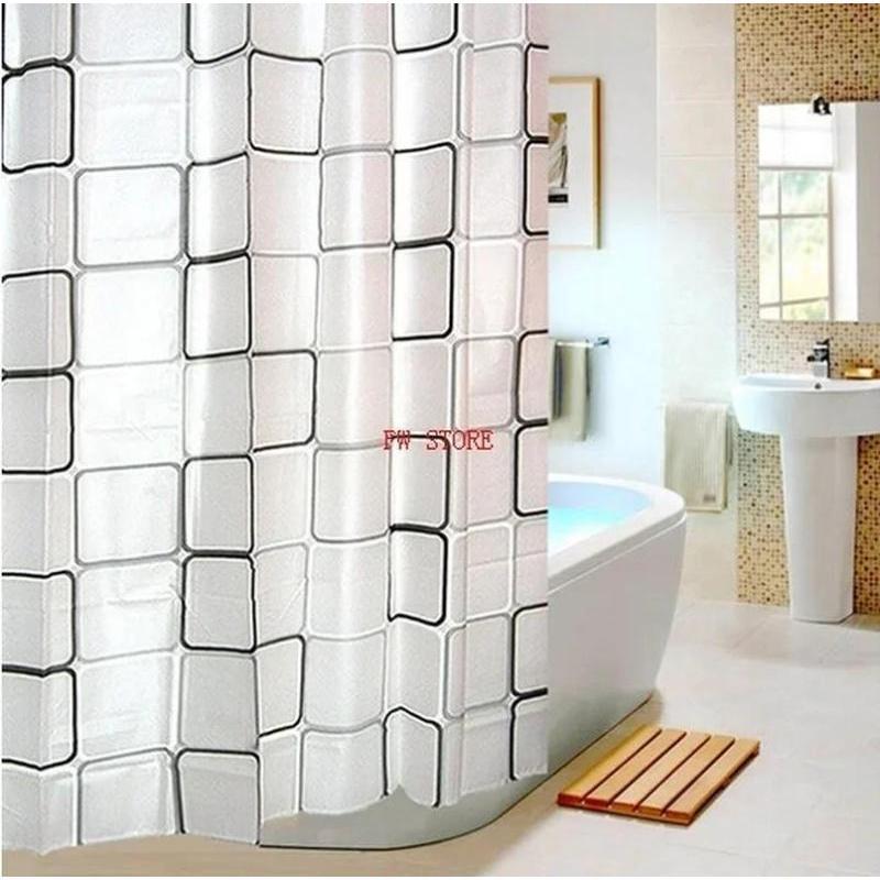 180*200cm Bathroom Curtain Waterproof Shower Curtain With 12 Curtain Hooks And Rings Shower Curtain Set