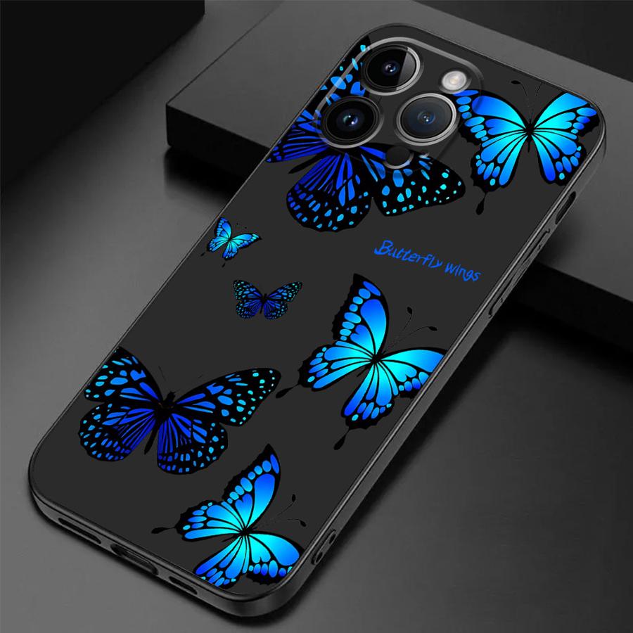 

Red Blue Butterfly Phone Case for Google Pixel 7a 7 Pro 8a 6 Pro 8 Pro 6a Black Soft Armor Bumper Cover Pixel 6