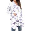 Fashion Floral Print Casual Women Cardigan Jacket Medium Length Coat