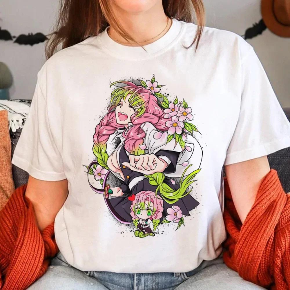 Fashion Anemi Mitsuri Print Women's Short Sleeved T-shirt for Girls Fun Japanese Harajuku Clothes Y2k Top Women's Clothes