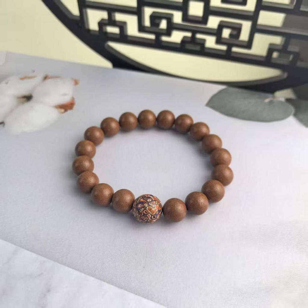 Mixed Incense Beads Bracelet with Lacquer Beads - Unisex Chinese National Style, Collectible Buddhist Beads, Hand-Playing Bracelet