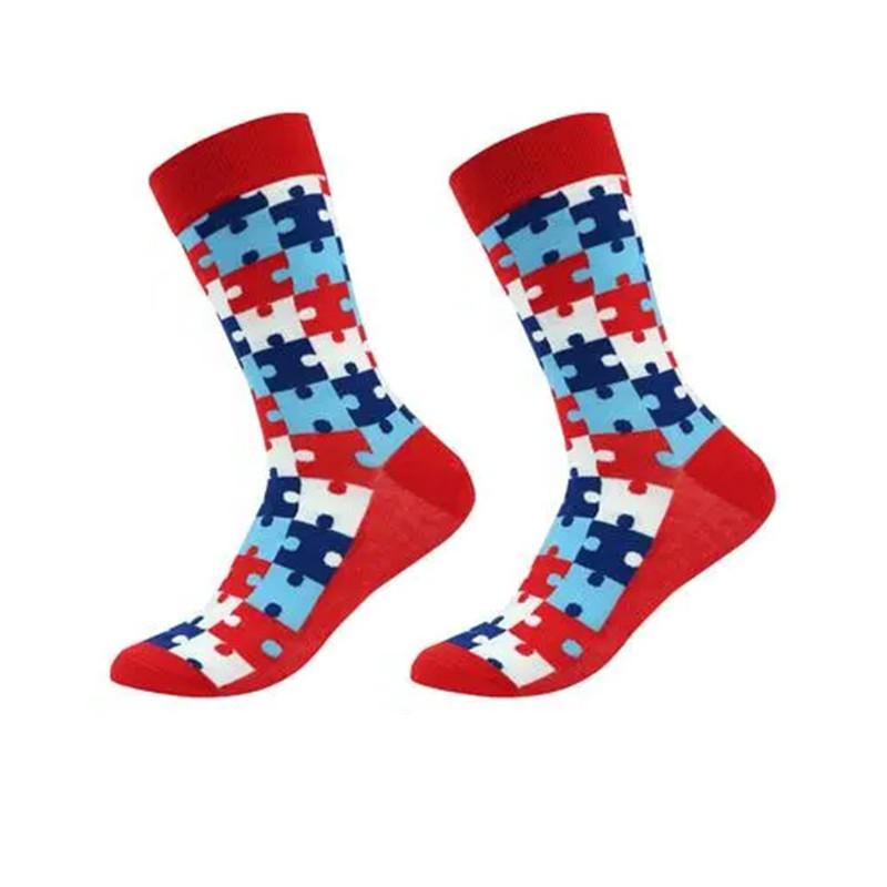 New Arrival High Quality Combed Cotton Men Polka Dot Strip Happy Socks  Color  Designer Casual Novelty Dress Business