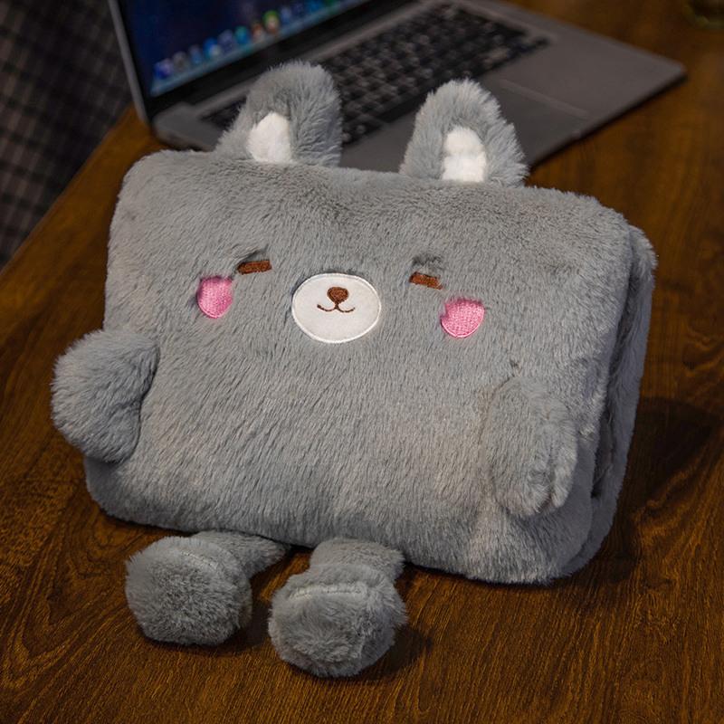Pătură Pernă de Mână cu Dublu Scop Student Drăguț Animal Mic Husă de Încălzit Mâinile Poate Interveni în Perna Perna pentru Pauza de Prânz la Birou