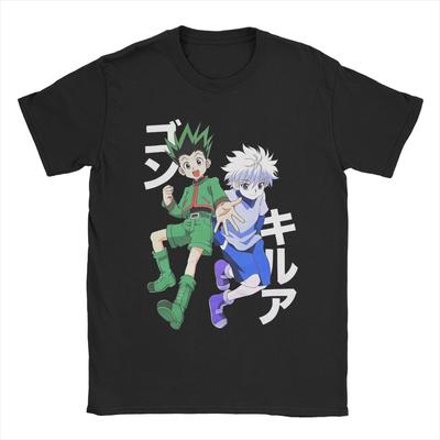 Herren T-Shirt HXH Anime Hunter X Hunter Gon Killua Zoldyck Anime Lustig Baumwolle T-Shirts Kurzarm T-Shirt Rundhals Kleidung Party