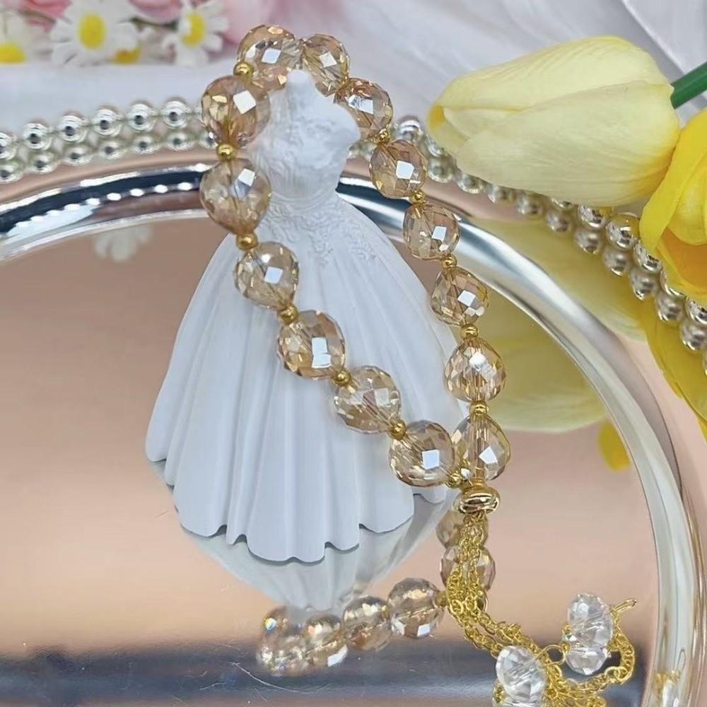 Sweet Elasticity Rope Bracelet Shiny Hand Chain Gift Crystal Stone Beads Bracelet  Wedding