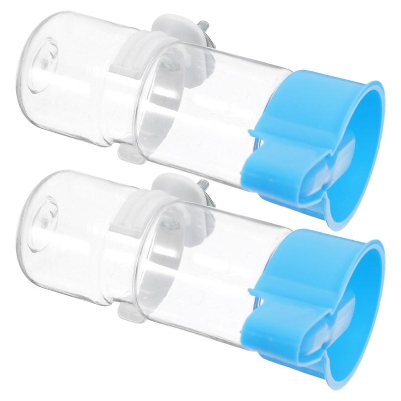 2Pcs Bird Waterer Automatic Bird Cage Water Feeder Sturdy Easy Clean Plastic Water Dispenser for Parrots Parakeets Hamsters