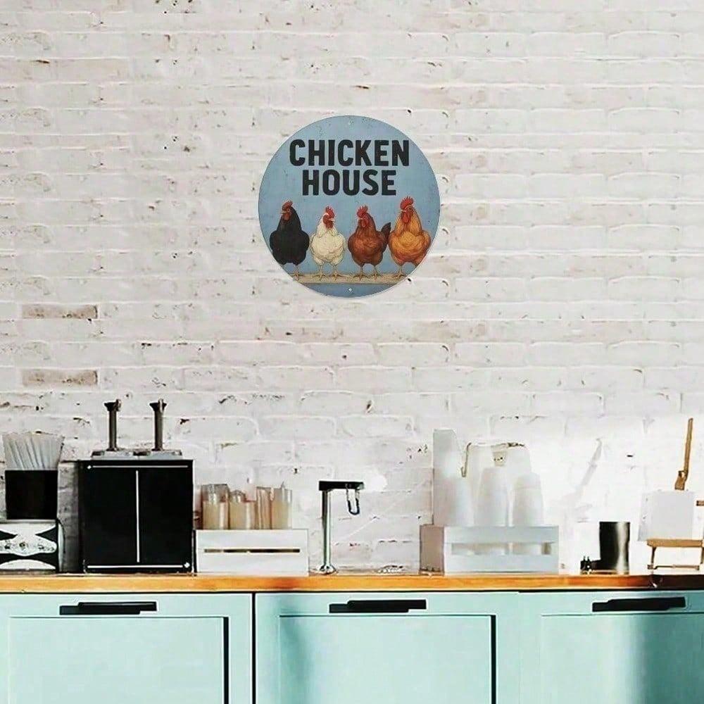 Vintage Farmhouse Round Metal Sign Rustic Tin Wall Decor 8x8 Inch for Kitchen Garden Bar Cafe
