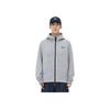Li Ning Cómodo Casual Sencillo Sudadera Cárdigan con Capucha y Cremallera Hombre Sudaderas Gris AWDU581-5
