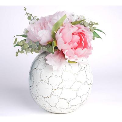 Metal Ball Vase for Home Decor|Round Flower Pot for Bedroom Living Room Office Wedding|Flowers Arrangement for Birthday Anniversary Festival|