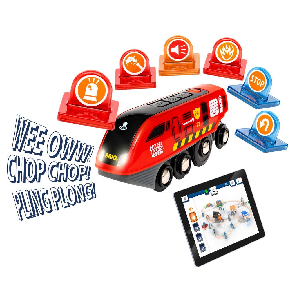 BRIO Smart Tech Sound Rescue Set 36004 [41 Pieces] (Electric Train Toy with Wooden Tracks) Ages 3 and Up