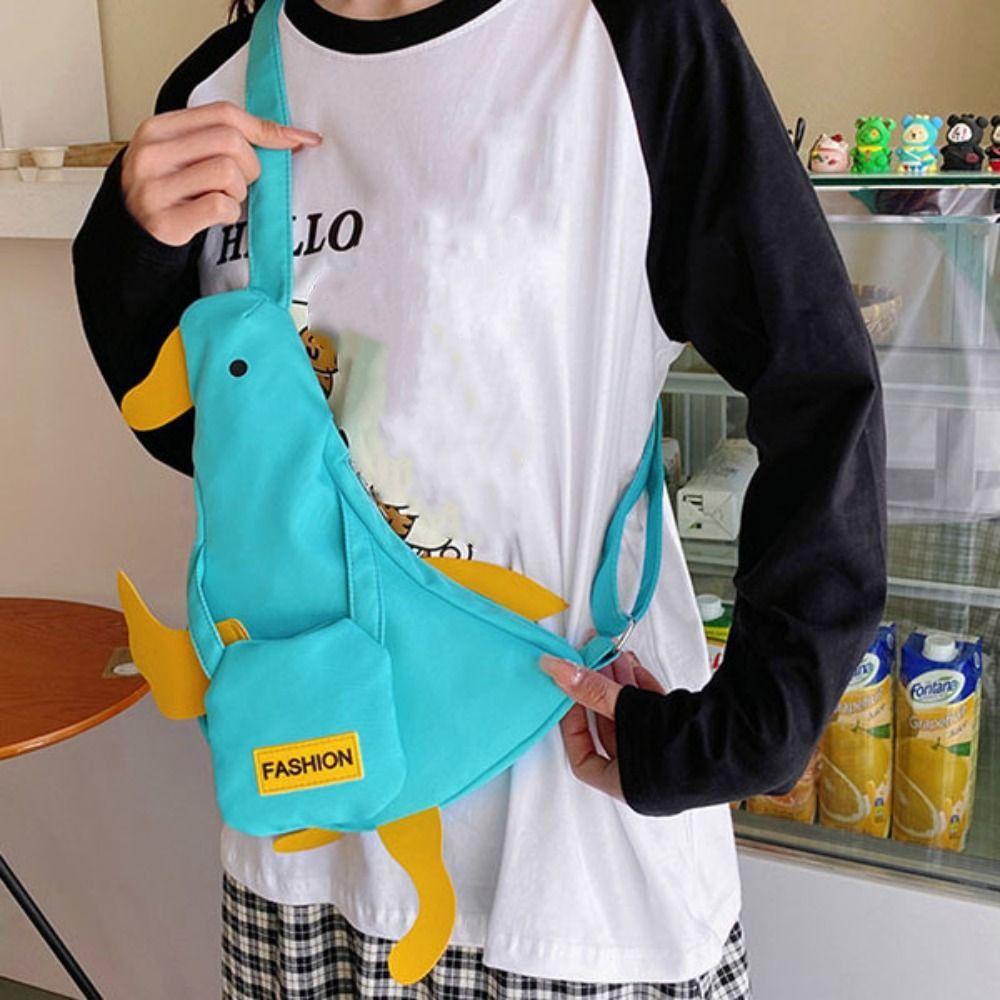 Korean Style Funny Duck Crossbody Bag Novetly Cartoon Chest Bag Creative Duck Shoulder Bag  Student