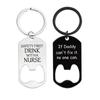 Stainless Steel Keychain Bottle Opener with Engraved Military Dog Tag - Father's Day Gift