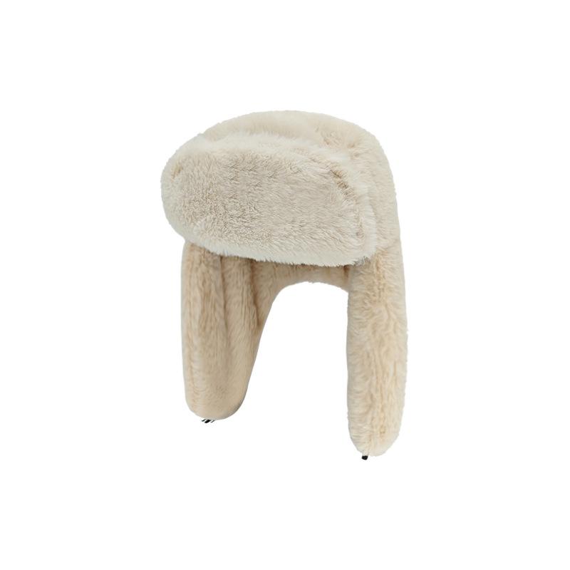 Winter New Style, Cotton Hat, Outdoor Cycling Warm Hat, Windproof and Cold Proof, Thickened, Rabbit Hair, Ear Protection, Plush Hat