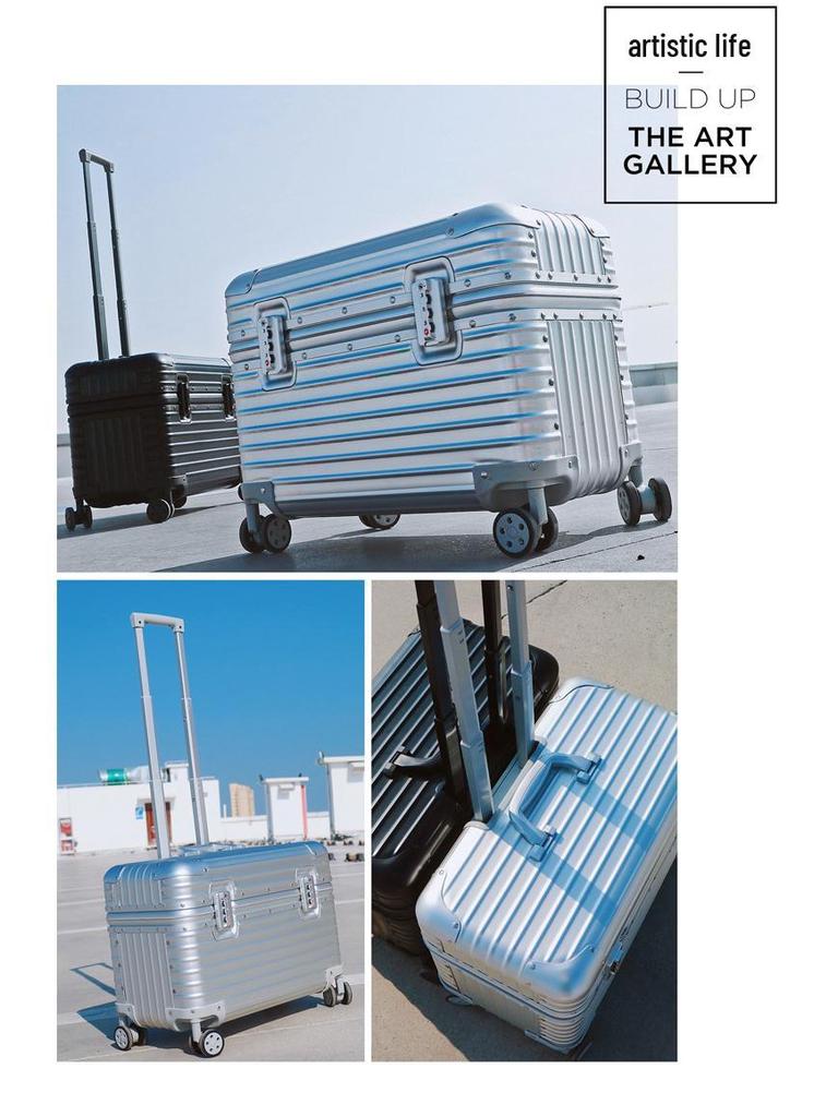 18-Inch Men's Aluminum-Magnesium Alloy Camera Carry-On Suitcase