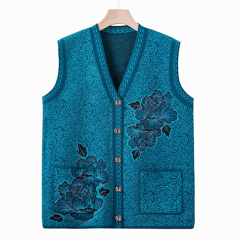 Yalu Mid-Aged & Elderly Women's Knitted Cardigan Vest