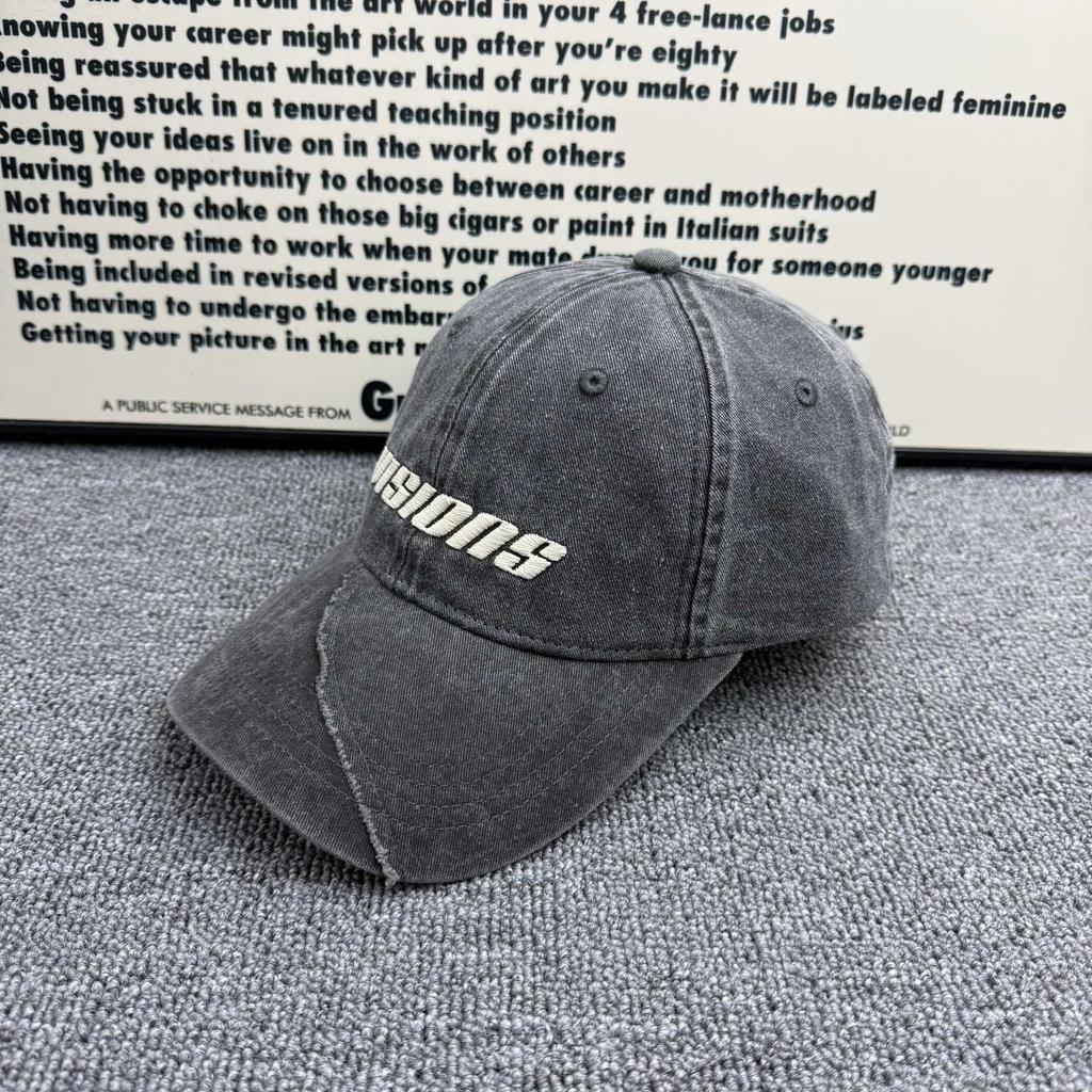 Broken edge letter embroidery baseball cap spring and summer versatile soft top cap ins trendy brand sunshade face small sunscreen cap