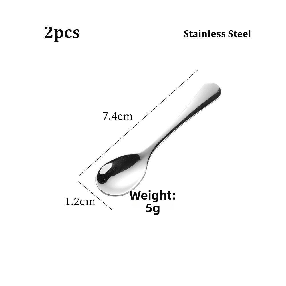 2 шт. Титановая/Нержавеющая сталь Ложка для перемешивания кофе и чая Мини-ложка с длинной ручкой Портативная ложка для мороженого и десертов
