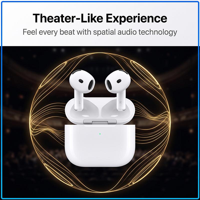 Fourth Generation Air 4 True Wireless Earbuds Bluetooth 5.3 ANC Noise Reduction Headset Instant Connection Clear Voice Call Earphones