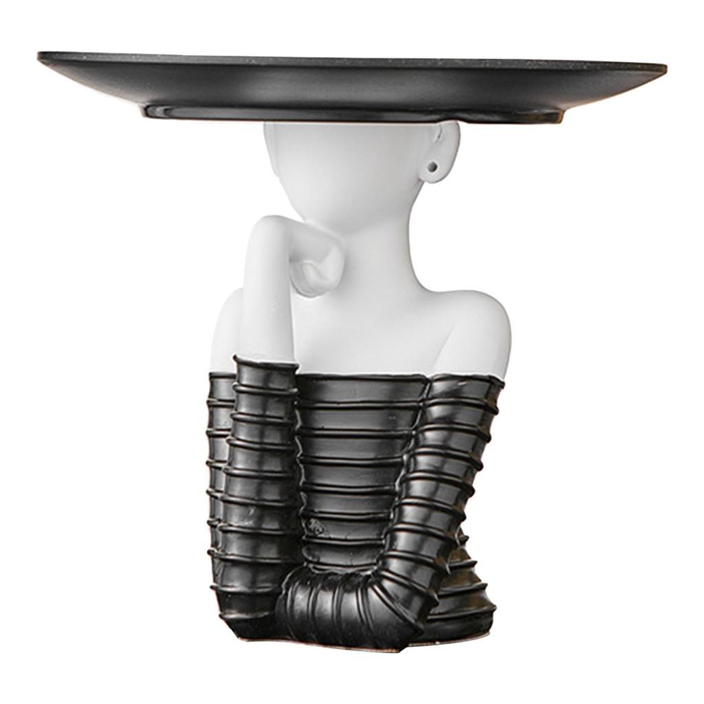 Woman Statue with Key Storage Tray Fashion for Entryway Tabletop Bedroom