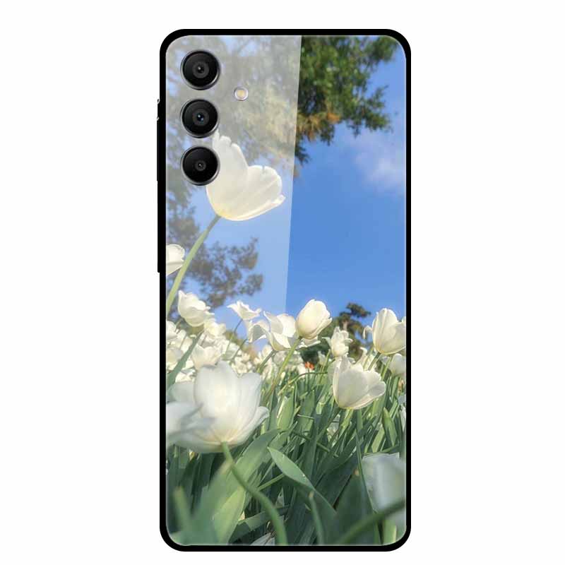 For Samsung Galaxy A16 Case Hard Tempered Glass Cover Colourful Back Shield Bumper for Samsung A 16 5G SM-A166B Protector Funda