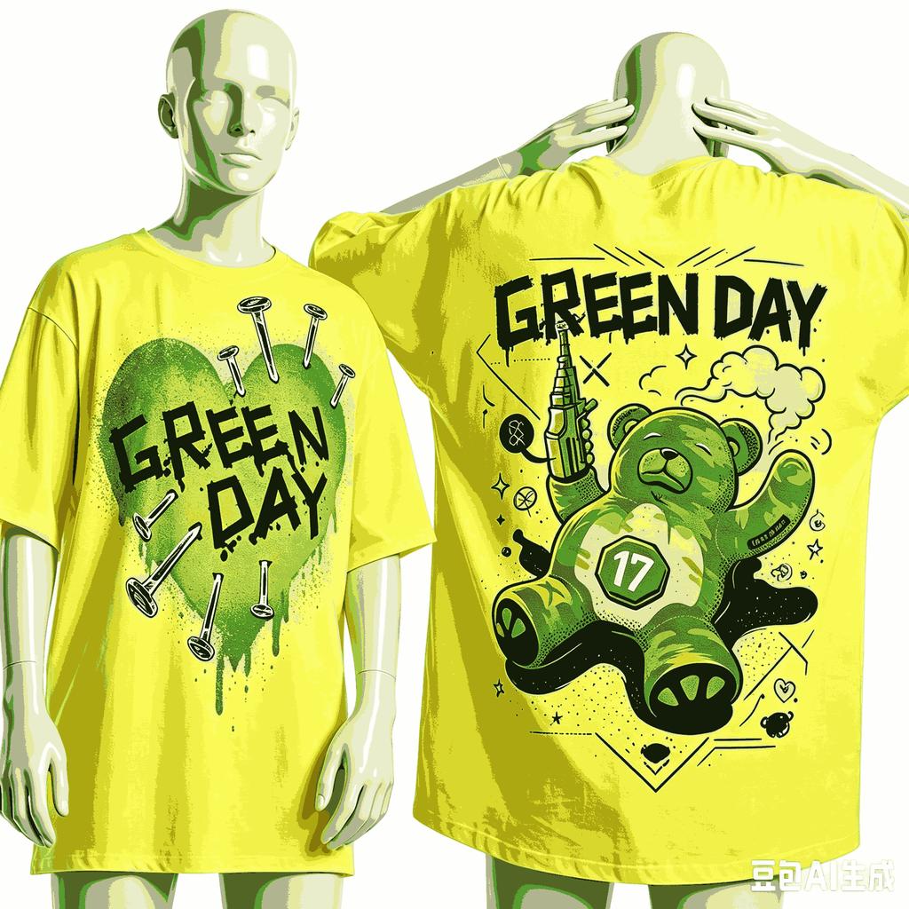 Green Day Hayran Hediyesi Tişört Unisex Unisex Harajuku Oversize Unisex Kısa Kollu Sokak Giyimi Yüksek Kalite Çiftler Rahat Yumuşak