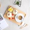 Wooden Tea Tray Desktop Rectangular Wooden Tray Creative Restaurant Cake Dessert Plate Multifunctional Bamboo Tea Tray Tableware