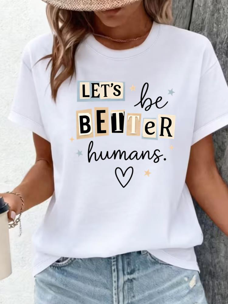 (Asian Size) Clothing T Shirt Print flower sweet Female Woman Women Fashion Tee Top Short Sleeve Graphic T-shirts