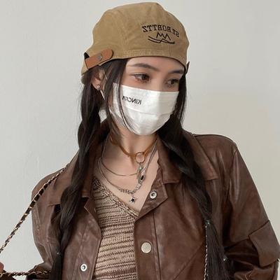 Koreański Retro Czapka z daszkiem damska casualowa wszechstronna wyszczuplająca twarz beret artysty czapka przeciwsłoneczna