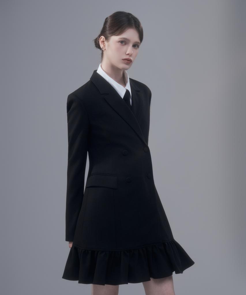 Mausolleum Jenn Flare Suit Jacket Dress - Black