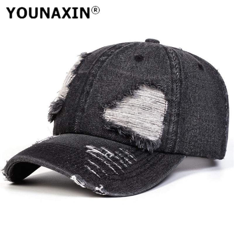 Unisex Fashionable Korean Hat Women s Retro Washed Denim Baseball Cap Men s Korean Style High-Quality Peaked Cap чёрный