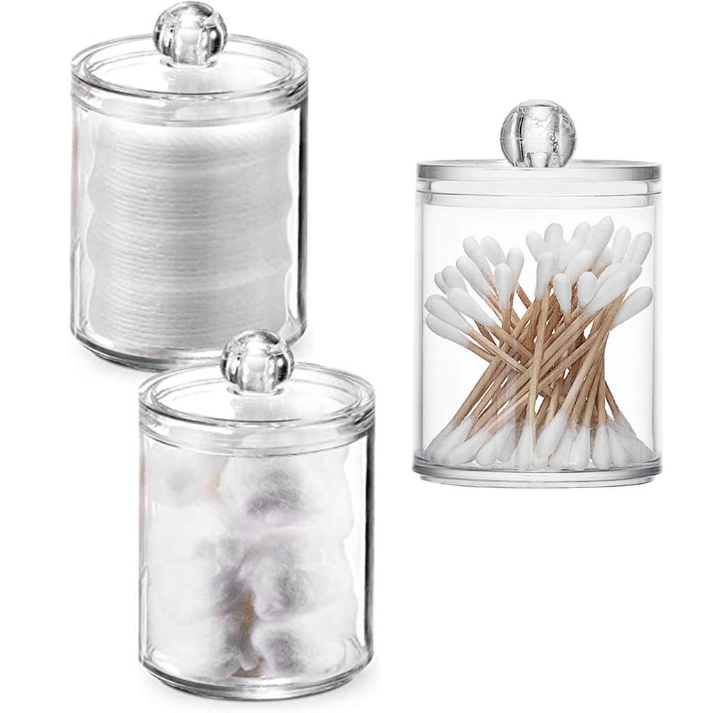 4pcs Plastic Cotton Swab Box Jewelry Box Storage Box Crystal Cotton Swab Box Transparent Cotton Swab Box