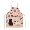 Nordic Cat Linen-Like Sleeveless Kitchen Apron