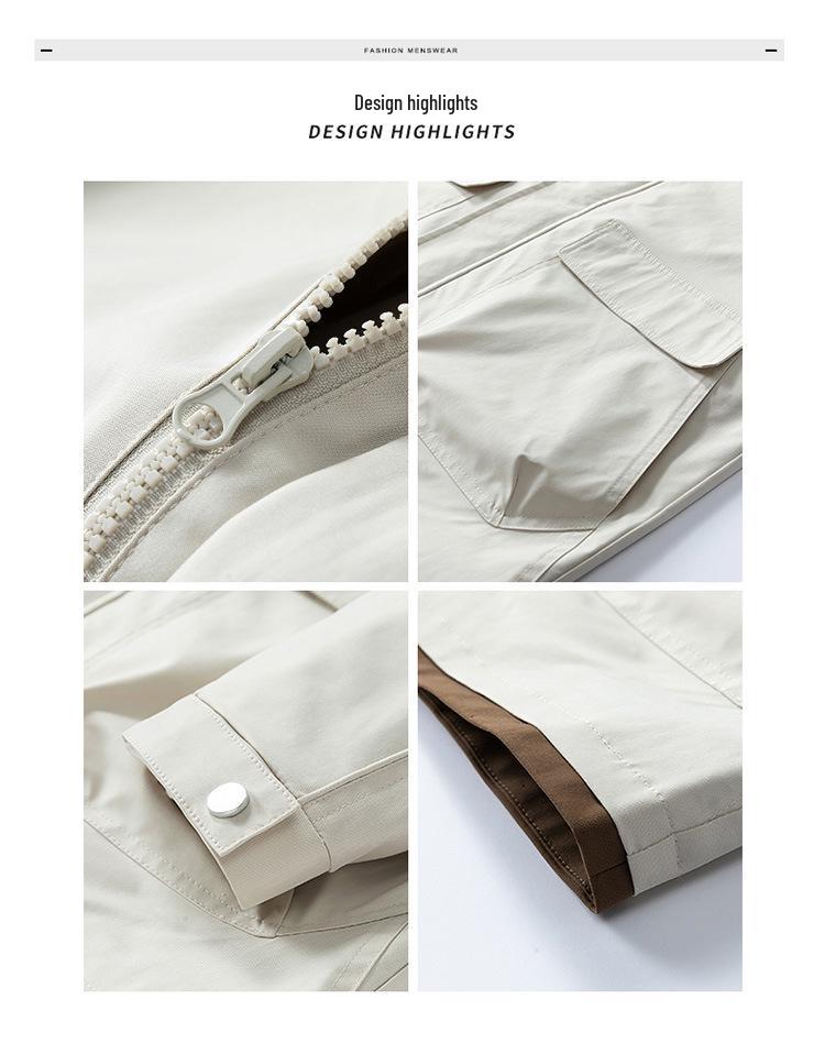 Men's Plus Size Stand Collar Jacket – Trendy Outdoor Workwear for Spring & Autumn