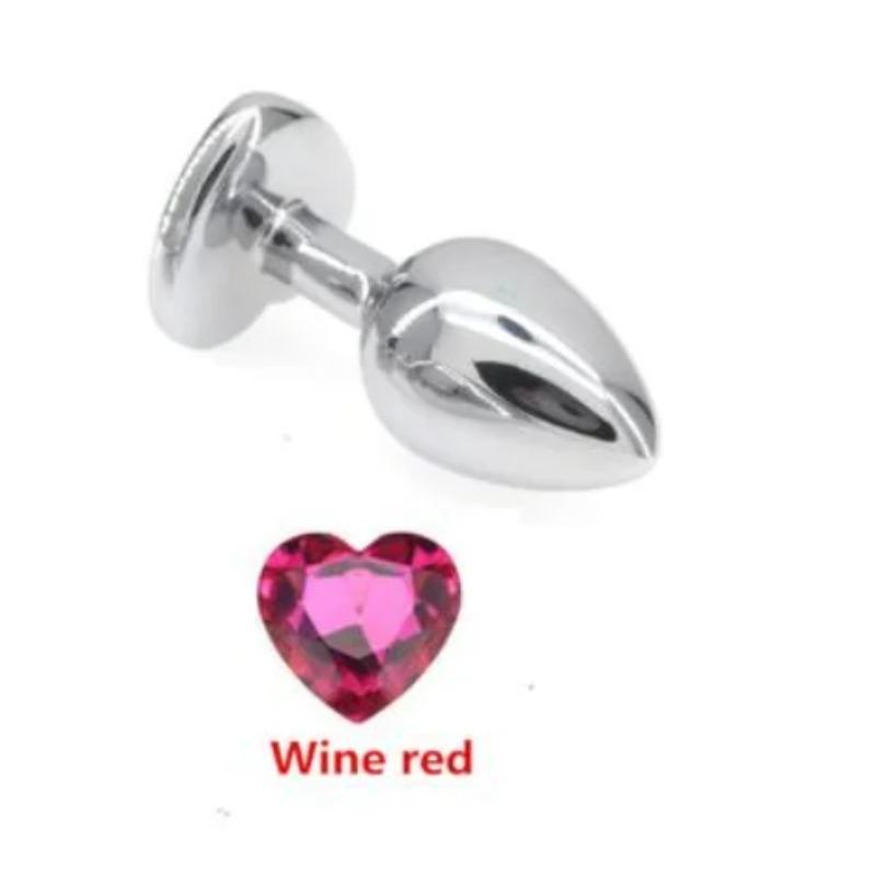 3 Size Anal Plug Heart Stainless Steel Crystal Anal Plug Removable Butt Plug Stimulator Anal Sex Toys Prostate Massager Dildo