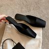 2025 New Spring Summer Cover Toe Women Muels Slippers Shallow Slip On Party Dress Ladies Slides Shoes