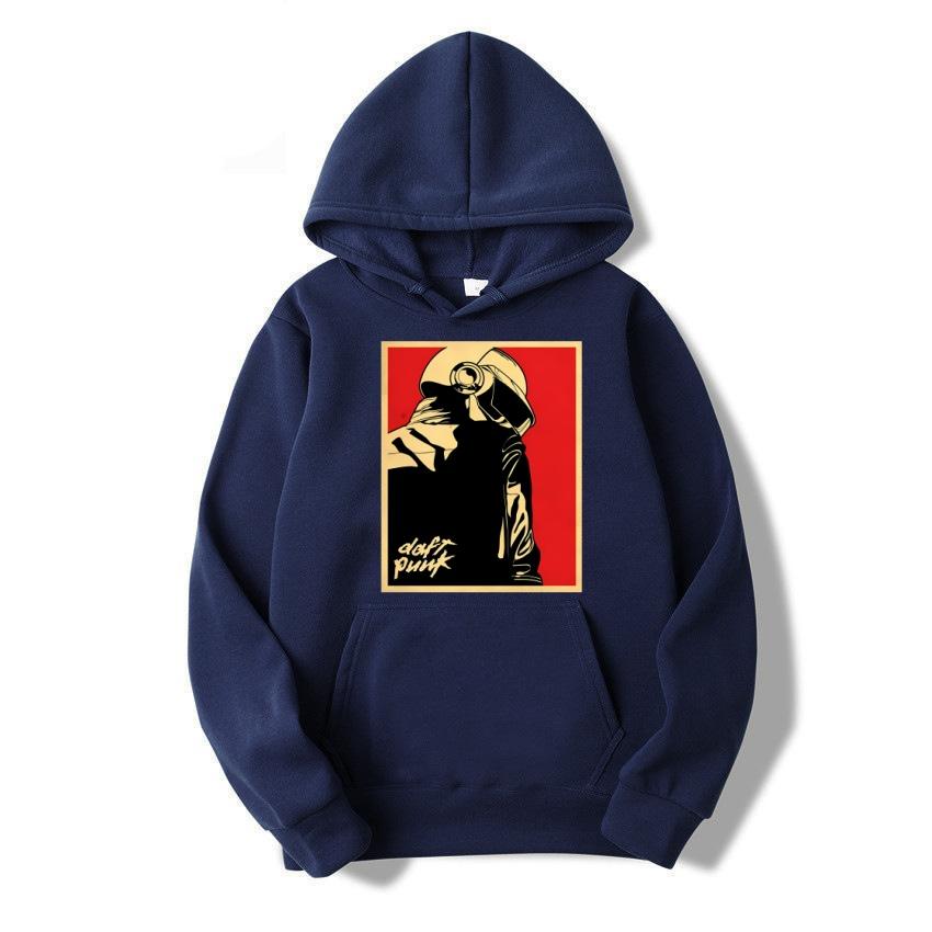 Herbst und Winter neue Herren- und Damen-Hoodies DAFTPUNK Band bedruckter Pullover modischer y2k Fleece langärmliger warmer Hoodie