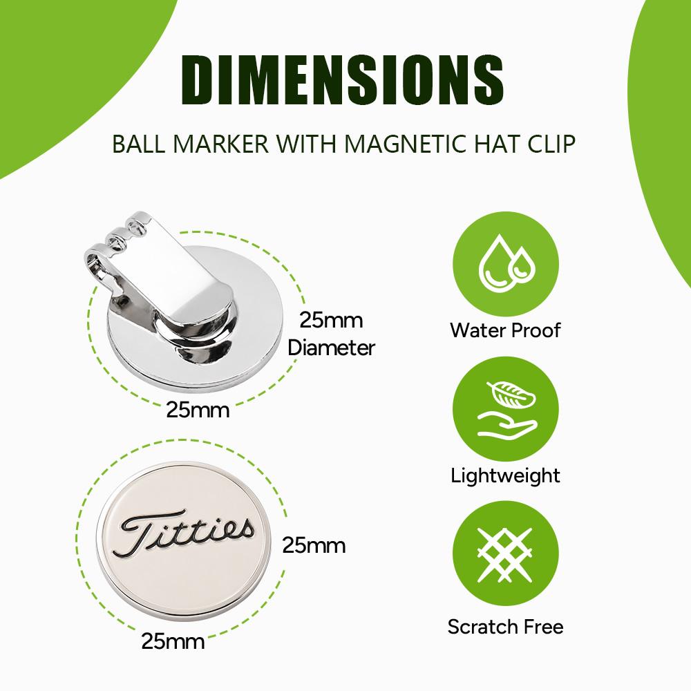 Funny Golf Ball Marker with Magnetic Hat Clip for Men Women, Golf Accessories Gifts for Golfer, Removable Golf Hat Clip Markers