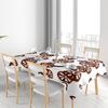 Modern Retro Floral Tablecloth Home Decoration White Table Linen with Wheels Print for Dining Room or Wedding Party Decorations