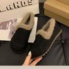 Winter New Velvet Beanie Shoes Women's Fluffy Shoes Flat Non-slip Soft Sole One Foot Giant Comfortable Cotton Shoes
