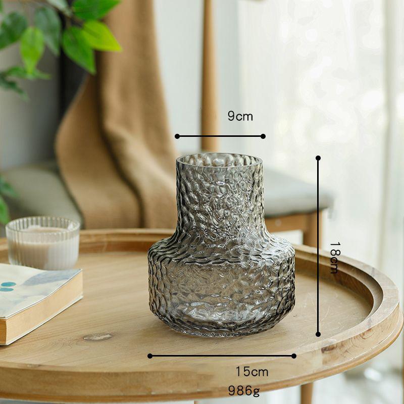 Honeycomb Big Belly Glass Vase Flower Arrangement Decoration Home Room Coffee Table Furnishing Ornament Office Study Accessories