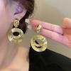 Exaggerated personality wrapped metal circle earrings women, niche design earrings earrings