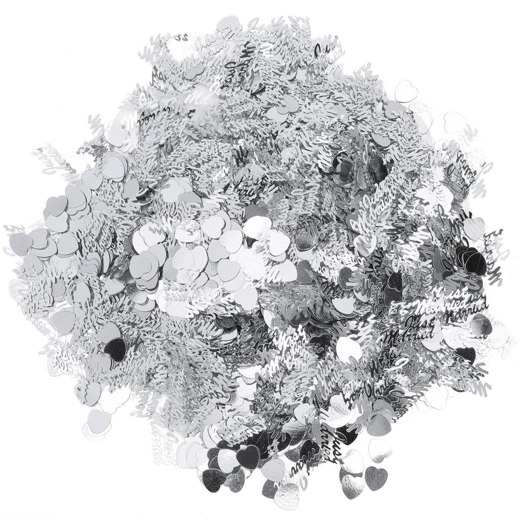 Just Married Confetti Wedding Valentine"s Day Decoration Scatter Sprinkles Sequins 100gSilver