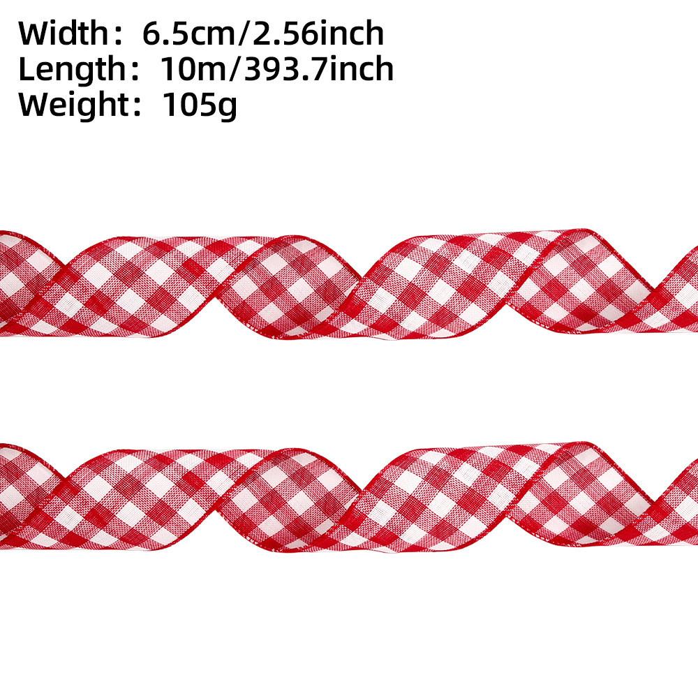 Colorful Checkered 65cm Polyester Ribbon For Holiday Gifts And Home Decor