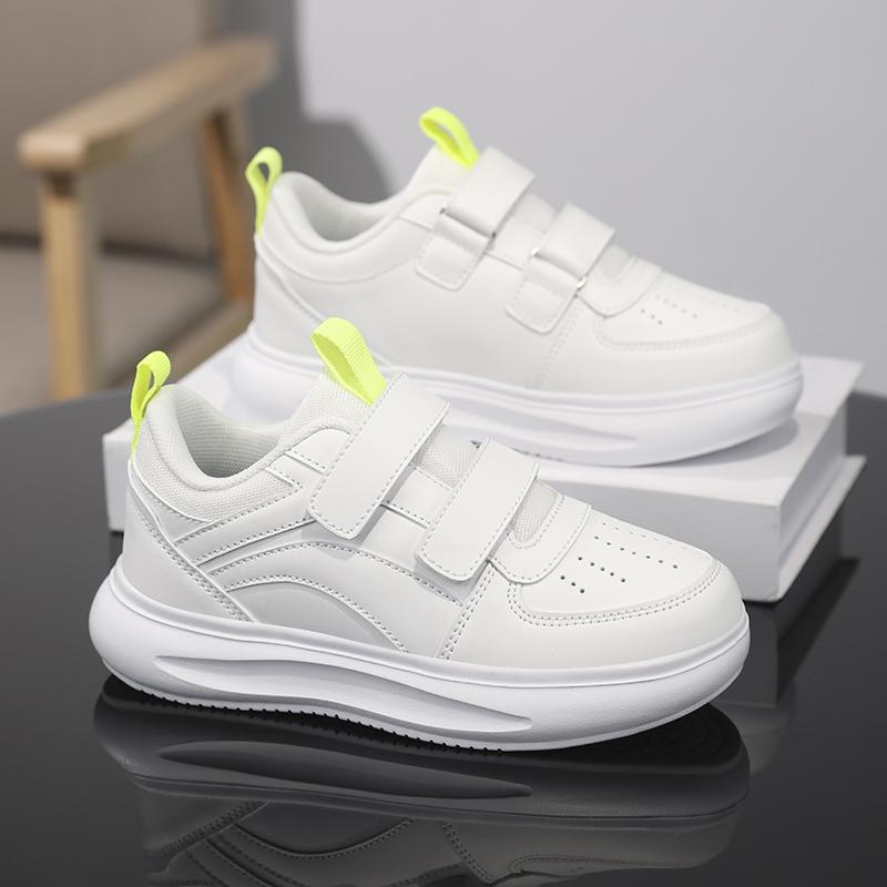 White Children Shoes Boys Skateboard Shoes Fashion Autumn PU Leather Kids School Daily Walking Shoes Spots Sneaker for Boy